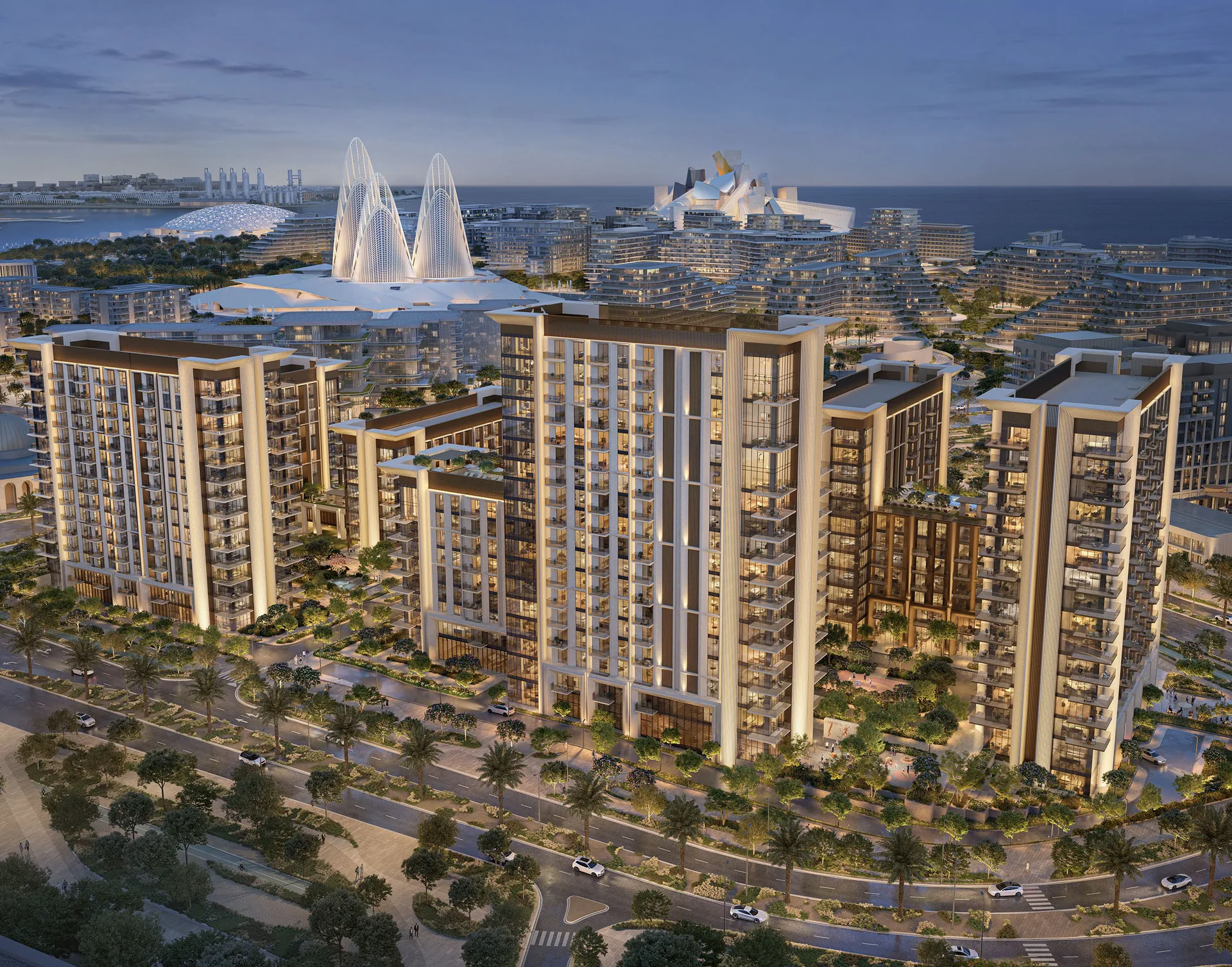 Sei Saadiyat — Aldar's six towers around landscaped courtyards in the Saadiyat Cultural District