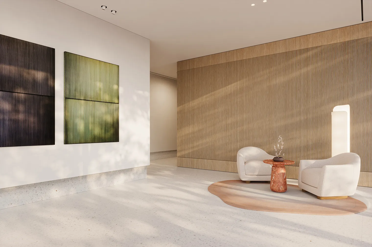 The Building 6 entrance lobby
