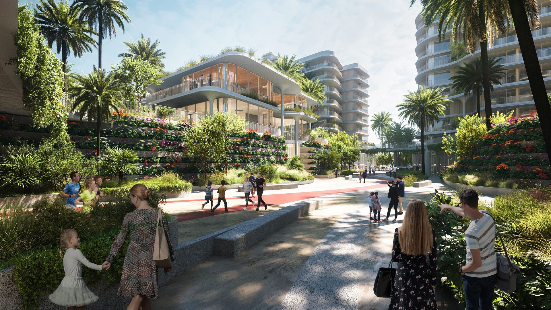 The amenities building walk