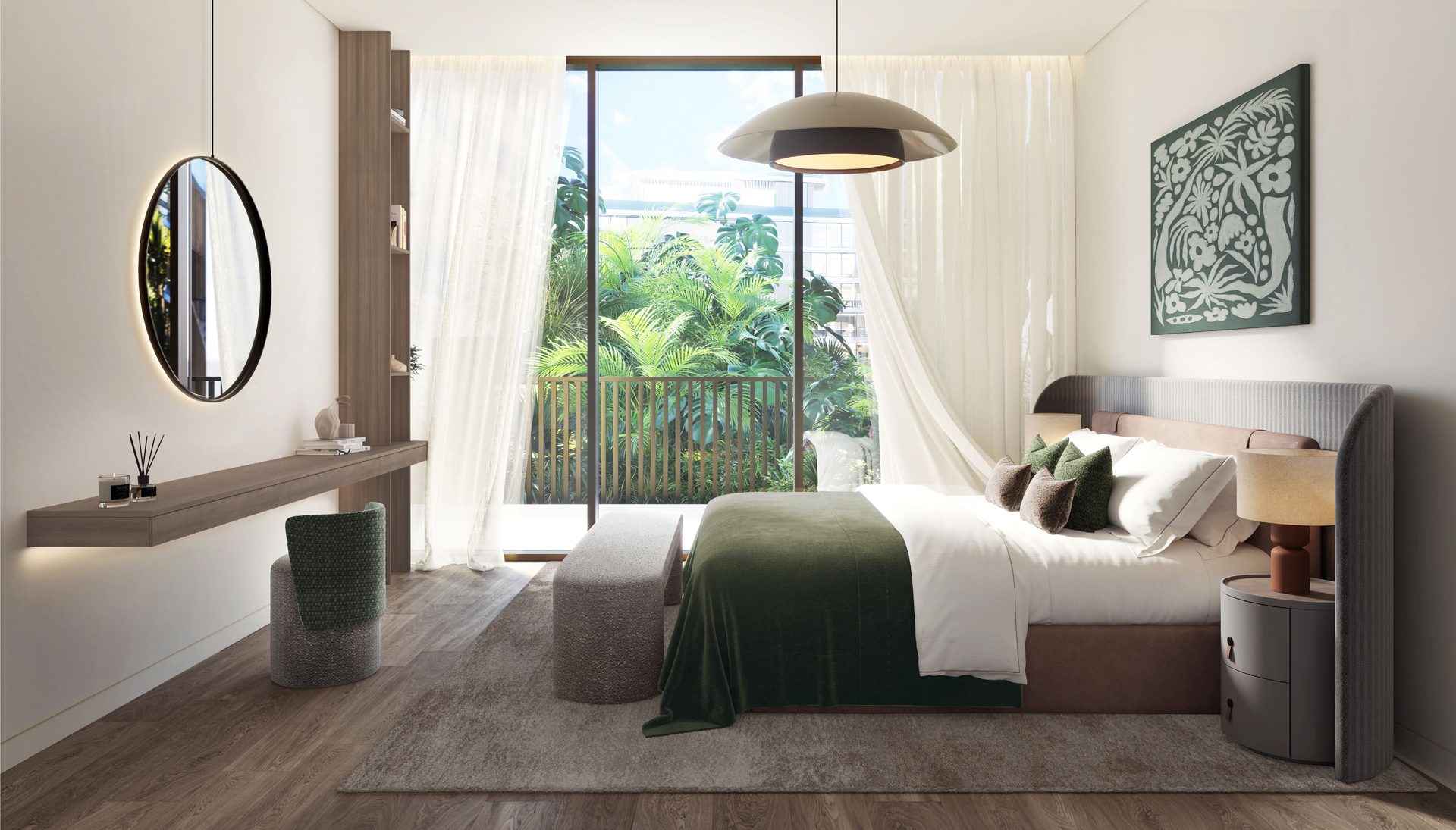 Bedroom in the dark scheme