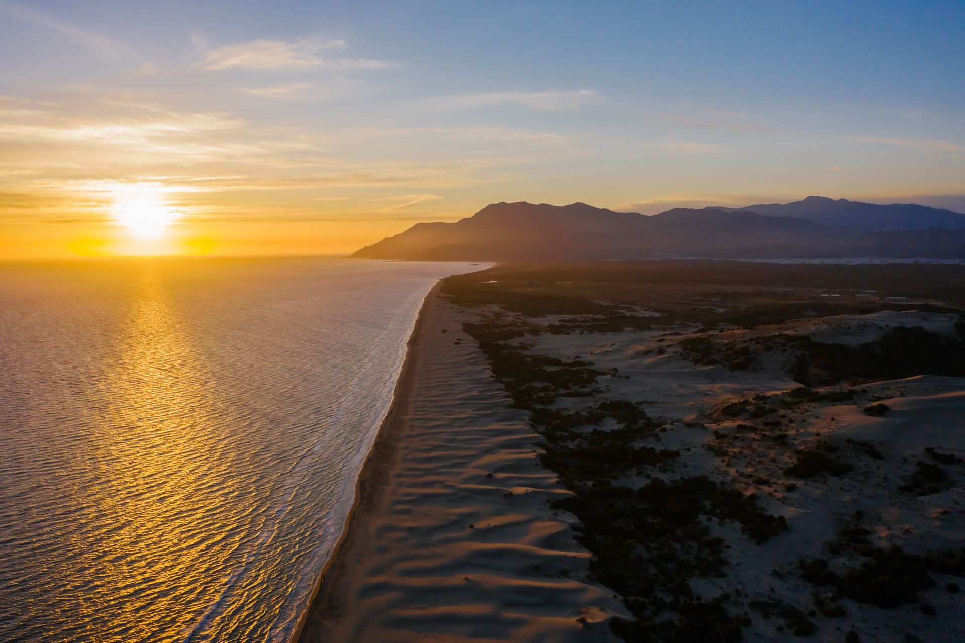 The island coastline